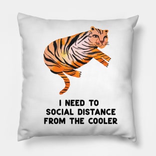 Social Distance Quarantine Covid Tigers Black Pillow