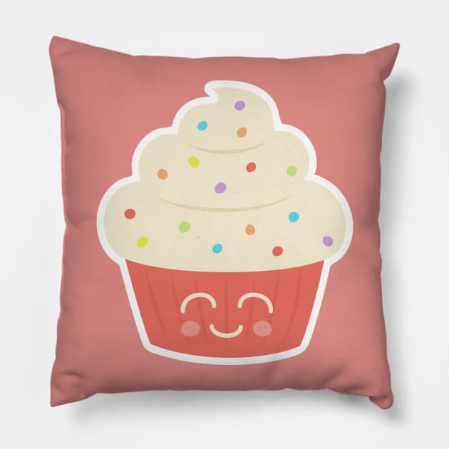 Happy Cupcake Pillow by sixhours