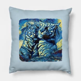 Tigers Van Gogh Style Pillow