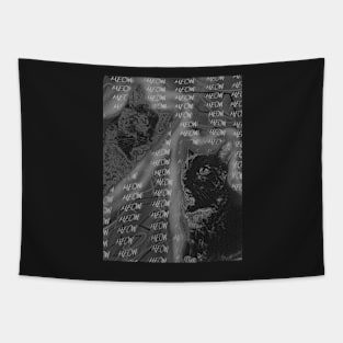 Halftone Cat V20 (Meow Background) Tapestry