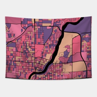 Saskatoon Map Pattern in Purple & Pink Tapestry