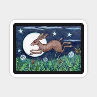 Hare Running in Colour Magnet