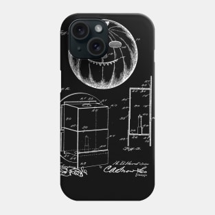 Halloween Pumpkin Lantern Vintage Patent Drawing Phone Case