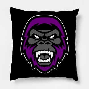 Unleash the Mystery: Growling Purple and Gray Big Foot Cryptid Sports Mascot T-shirt Pillow