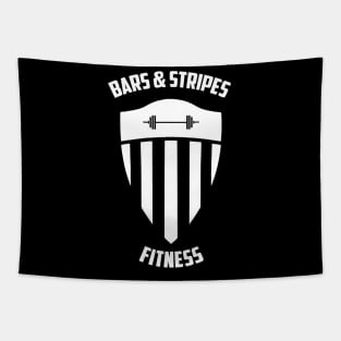 BSF - Bars & Stripes Fitness Logo - All White! Tapestry