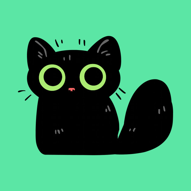 Cute Lil Black Cat - Black Cat - Phone Case
