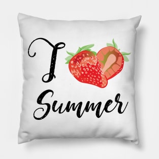 I love summer strawberry heart Pillow