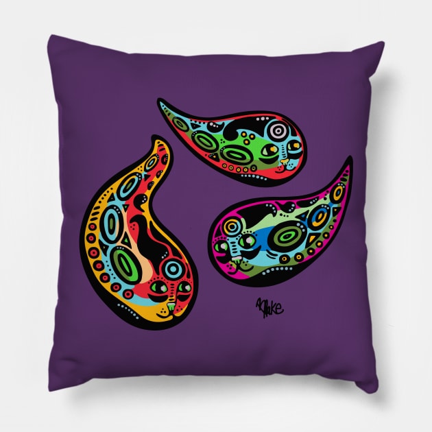 Multi-color Cat Drop Trio Pillow by blakechamberlain