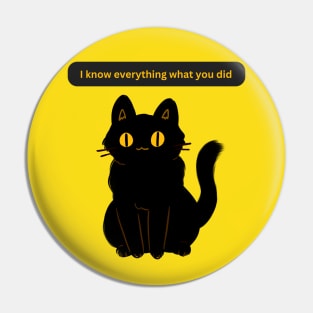 Cat Says I know everything what you did Pin