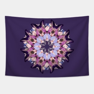 purple butterflies mandala Tapestry