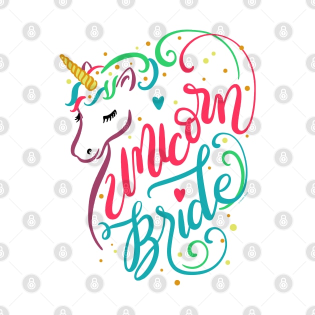 Unicorn Bride Colorful Magical Wedding Engagement by DoubleBrush