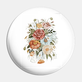 Roses and Poppies Pin