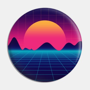 Throwback Sunset Synthwave Pin