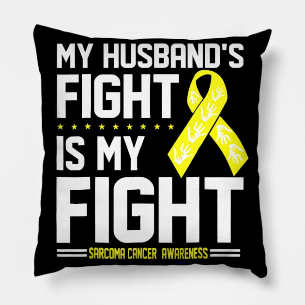 My Husband Sarcoma Cancer Awareness Pillow by LaurieAndrew