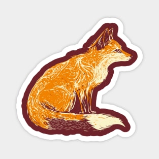 linocut fox Magnet