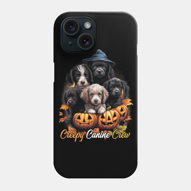 Creepy Canine Crew Dog Witch Halloween Phone Case by Rosemat