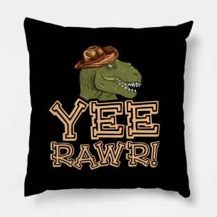 Yee Rawr Dinosaur Cowboy Pillow