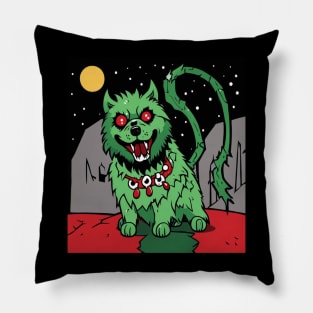 Christmas zombie Pomeranian demon dog Pillow