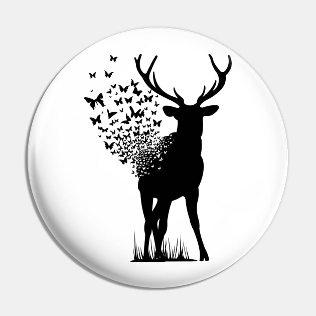 Big Buck Series: Buck Dissipating into Butterflies Pin by Jarecrow 