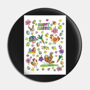 Colorful Happy Easter card Pin