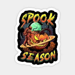 Halloween Spook Season Astronaut Pumpkin Planet Magnet