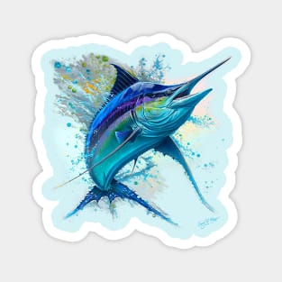 Splashing Blue Marlin Magnet