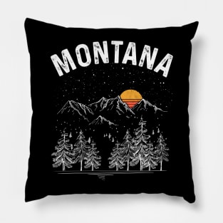 Vintage Retro Montana State Pillow