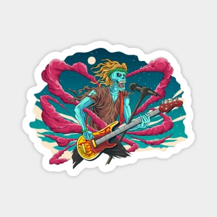 Skeleton Rockstar illustration Magnet