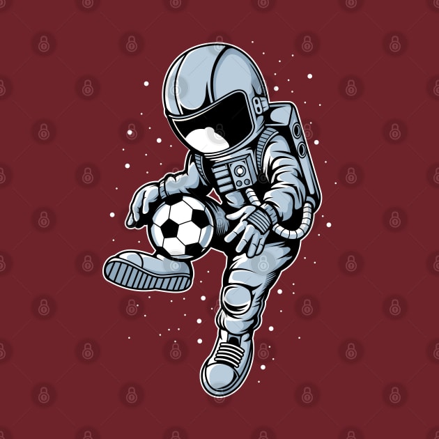 astronaut playing soccer by Mako Design 