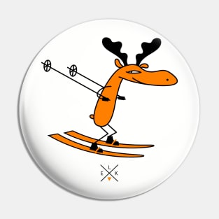 Skier moose Pin