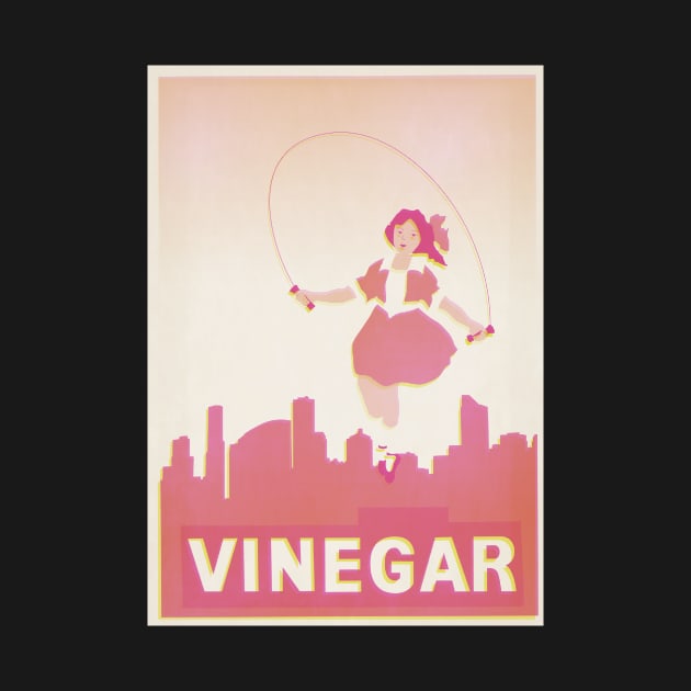 Skipping Girl Vinegar Vintage Screen Print by melbournedesign