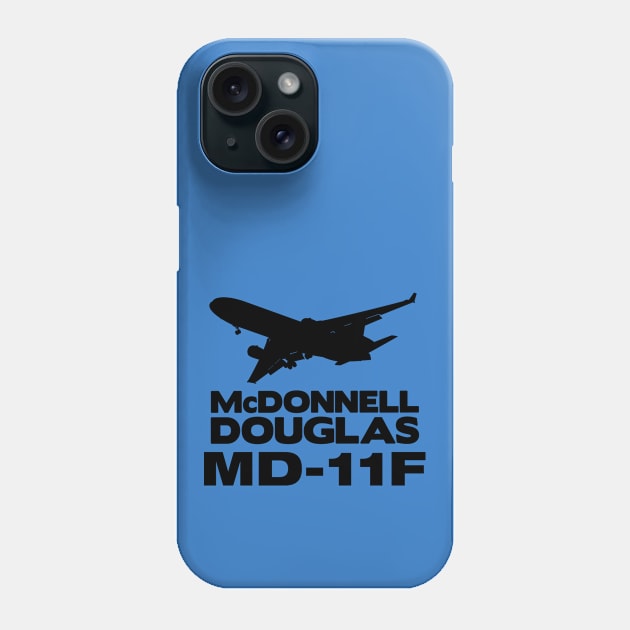 McDonnell Douglas MD-11F Silhouette Print (Black) Phone Case by TheArtofFlying