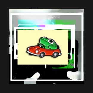 Frog the red car driver lapel pin T-Shirt