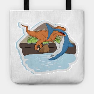 Shark And Dinosaur For Boys Tote