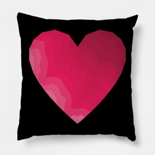 Polygonal heart with shades of pink and red Pillow
