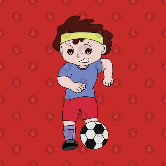 Drawing of a boy playing football by DiegoCarvalho