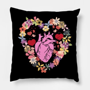 Heart Shirt Unisex Shirt, Heart Roses Art, Heart Roses Graphic, Retro Heart Shirt, Botanical, Aesthetic Shirt, Heart Warrior Pillow