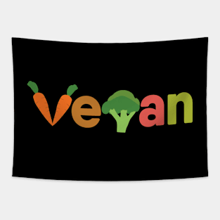 Vegan veggies as cute text Tapestry