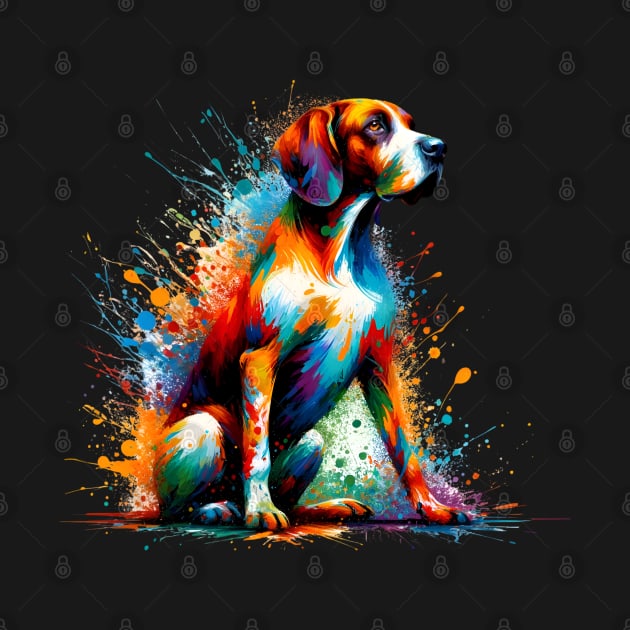 Colorful Abstract Splashed Paint Pointer Dog Artwork by ArtRUs