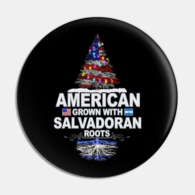 Christmas Tree  American Grown With Salvadoran Roots - Gift for Salvadoran From El Salvador Pin by Country Flags