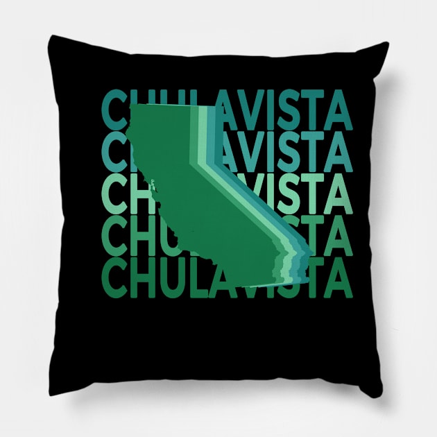 Chula Vista California Green Repeat Pillow by easytees