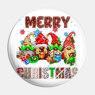 Merry Christmas Gnome Family Funny Xmas Tree Women Men Kids Pin