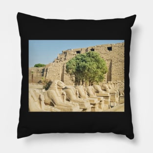 The Avenue Of Rams At Ancient Temple Complex Of Karnak Near Luxor Pillow