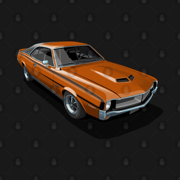 AMC Javelin in Bittersweet Orange by candcretro