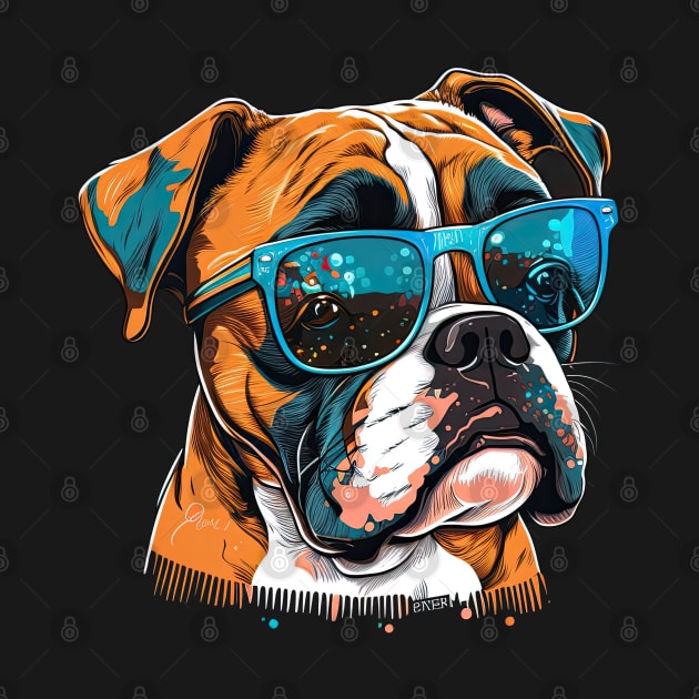 Boxer with Sunglasses by JayD World