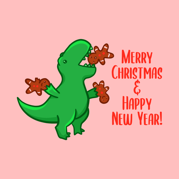 T-rex eating gingerbread men by manydoodles