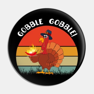 Turkey Eating a Spicy Pepper Funny Thanksgiving Custome Gift Pin