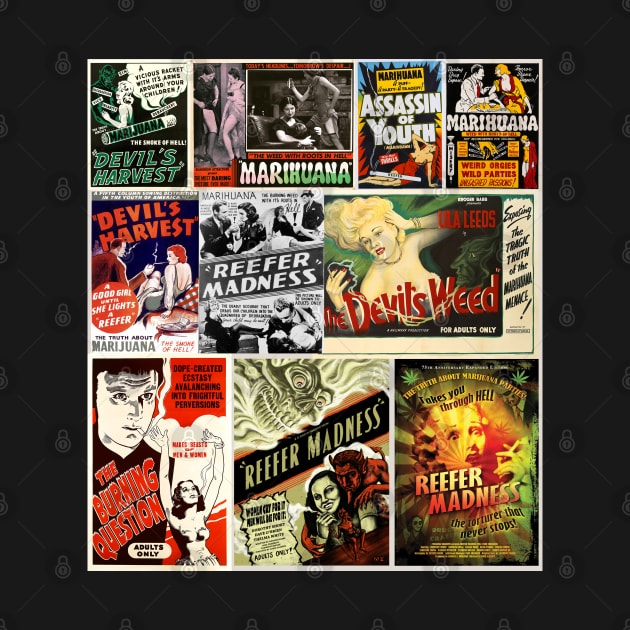 Reefer madness - Anti Marijuana vintage film posters collage by Try It