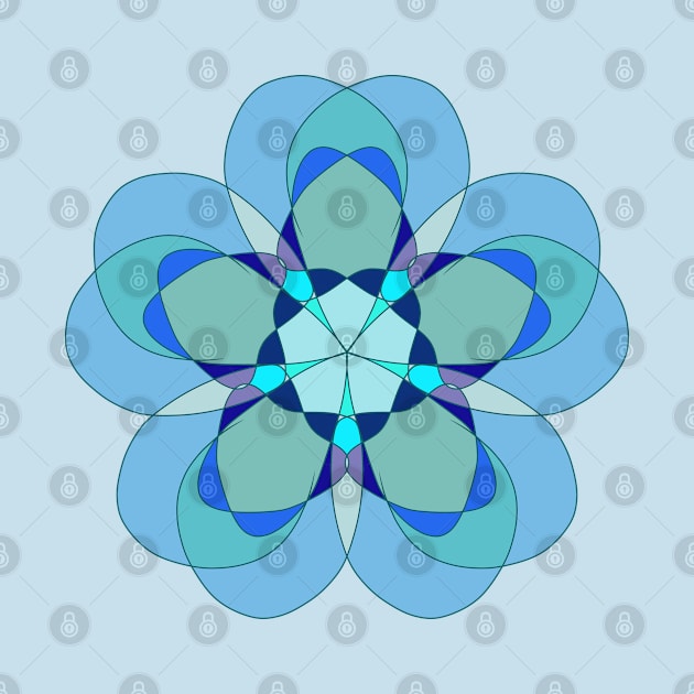 Geometric Blue Snowflake by Lobinha