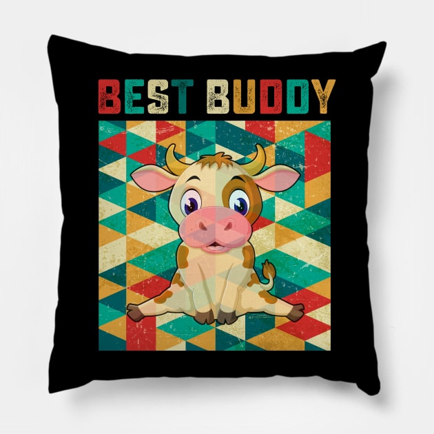 Best Buddy Cow Pillow by danieldamssm